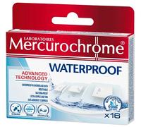 MERCUROCHROME Pansements imperméables - Premiers secours - Pansements de 3 tailles différentes - 16 pansements - Imperméables - Pour le bain (mer, piscine), douche - Transparent