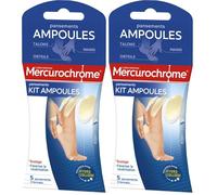 MERCUROCHROME - Pansements Kit Ampoules - 3 Formats - 5 Pansements - Technologie Hydrocolloïde - Favorise la cicatrisation - Protège la plaie - Tous types d'ampoules (Lot de 2)