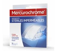 MERCUROCHROME Pansements Stériles Imperméable aux Bactéries - 10 unités