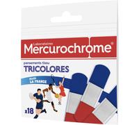 Mercurochrome Pansements Tissu Tricolores 18 Pièces