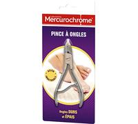 MERCUROCHROME - Pince à Ongles - Ongles Durs et Epais - Aide à Eviter l'apparition d'Ongles Incarnés - Pince Solide et Résistante - Facile à Nettoyer - Acier Inoxydable