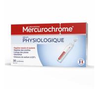 Mercurochrome – Sérum physiologique – 0,98% chlorure de sodium – 30 unidoses de 5 ml
