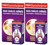 Mercurochrome Soin Ongles Abîmés pour Mycoses et Traumatismes Légers, 3.3 ml (Lot de 2)