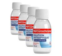 Mercurochrome - Solution Antiseptique Incolore - Formule Sans Alcool - Nettoie la Peau Sans Douleur - Bouchon Compte-Goutte - 100 ml - Fabriqué en France (Lot de 4)