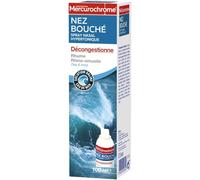 MERCUROCHROME Spray Nasal Eau de Mer Hypertonique 100 ml - Décongestion Nez Bouché, Rhume, Sinusite, Dès 6 Mois - Lot de 3