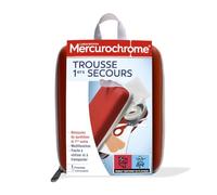 Mercurochrome – Trousse de Premiers Secours – 17 composants (pansements, bandage, sérum physiologique)