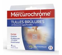 MERCUROCHROME Tulles Brûlures et Blessures Superficielles - 4 unités