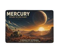 Mercury Exploration Poster Tapis 150 x 100 cm, Doux et Antidérapant | Ambiance d'hiver : Tapis 150 x 100 cm, avec surface douce; pour chambre et salon