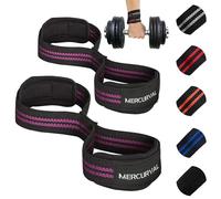 MERCURYAL Straps en 8 Gym pour Niveau Avancé et Professionnel - Straps Powerlifting - Correas de Agarre en Forma de 8 de Gimnasio y Peso Muerto - Accessoires Gym (Noir & Rose)