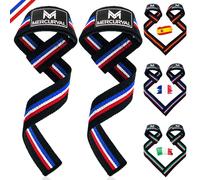 MERCURYAL Straps Gym - Nouveau design avancé de pays - Lifting Straps - Straps Powerlifting - Poignées Gym - Poids mort, Poignées de gymnastique - Accessoires de gym pour hommes et femmes