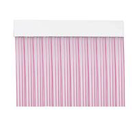 MercuryTextil P69 Rideau de Porte PVC 210 x 90 cm Transparent + Fil Rose