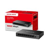 Mercusys MS108GS : Commutateur Non-Géré 8 Ports Gigabit Ethernet 10/100/1000, Capacité 16 Gbit/s, Boîtier Métal, Montage Mural, IEEE 802.3x, 8000 MAC
