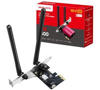 Mercusys AXE5400 Adaptateur PCIe Triple Bande Wi-FI 6E Bluetooth 5.2 avec Deux antennes, Carte WiFi PCIe, OFDMA, MU-MIMO, Faible Latence, Puce MTK Wi-FI 6, dernier WPA3, Prend en Charge Windows 10/11