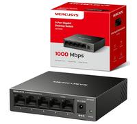 MERCUSYS - Commutateur d'ordinateur Gigabit à 5 ports, 5 ports 10/100/1000 Mbps, installation multiple, négociation automatique, MDI/MDIX, économie d'énergie, boîtier en métal, Plug & Play, aucune