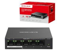 MERCUSYS Commutateur Gigabit Ethernet pour ordinateur 5 ports avec PoE+ 4 ports, PoE 65 W, compatible avec PDs 802.3af/at, gestion de l'énergie, boîtier en métal, Plug & Play, aucune configuration
