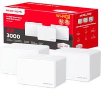 MERCUSYS Halo H3000X(3-pack) TP-Link WiFi Mesh Routeur WiFi 6 Bi-Bande AX3000Mbps, Couverture Jusqu'à 650 m², Canaux 160 MHz, 3 Ports Gigabit, Repeteur WiFi, Contrôles Parentaux Puissants