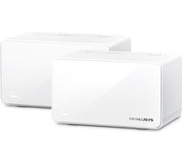 MERCUSYS WiFi 6 Mesh AX6000Mbps, Couverture jusqu'à 550 m², Connecter jusqu'à 150 appareils, 1 Port 2.5G et 2 Ports Gigabit, WiFi bi-bande, App facile à utiliser, Halo H90X(2-Pack)