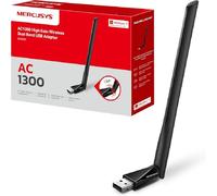 MERCUSYS MA30H TP-Link Clé WiFi Puissante AC1300Mbps, Adaptateur USB WiFi, Antennes à Gain Elevé, Dongle WiFi, Bi-Bande, MU-MIMO, Brancher et Utiliser, Compatible avec Windows 11/10/8.1/7