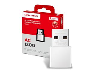 MERCUSYS MA30N TP-Link Clé WiFi AC1300Mbps,Adaptateur WiFi USB, Carte réseau, Nano Carte, Double Bande, Clé WiFi pour PC, Carte WiFi pour PC, Dongle WiFi Bi-Bande, Compatible avec Windows 11/10