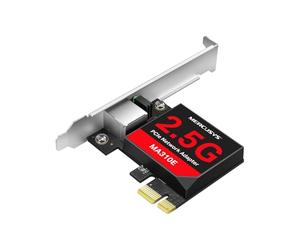 Mercusys MA310E Carte Réseau PCIe 2.5 Gigabit Ethernet RJ45, Adaptateur LAN 2.5 Gbps, Wake-on-LAN, Faible Consommation, Support Standard & Profil Bas, Compatible Windows & Linux