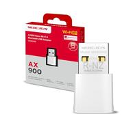 MERCUSYS MA60XNB - Adaptateur USB Nano Wi-FI 6 AX900 et Bluetooth 5.3, Dual Band 600 sur 5 Ghz et 287 Mbps sur 2.4 Ghz, Taille Ultra compacte 26,9 × 16,1 × 7,6 mm, Sécurité WPA3