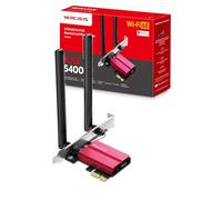 Mercusys MA86XE Carte Wi-FI PCIe Wi-FI 6E AXE5400 Tri-Bande, Bluetooth 5.3, Antennes Haute Performance, WPA3, Compatible PC Windows 10/11