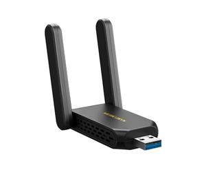 MERCUSYS MA86XH AXE5400Mbps Wi-FI 6E Adaptateur WiFi USB à Gain élevé pour PC, Dongle WiFi USB 3.0 avec Vitesses jusqu'à 2402 Mbit/s sur 6 et 5 GHz, Compatible Windows 10 et 11, sécurité WPA3