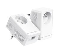 Mercusys MP500P KIT CPL 1000Mbps avec 1 Port Gigabit et Prise Intégrée Type F, Boitier CPL Kit de 2 - idéale pour Profiter du Service Multi-TV à la Maison, Compatible Toutes Les Box