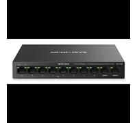 Mercusys MS110CMP Switch 10 ports Fast Ethernet (10/100) PoE+ 8 ports, Budget PoE 115W, Capacité 5.6 Gbit/s, MAC 2K, Alimentation DC/PoE, Montage mural