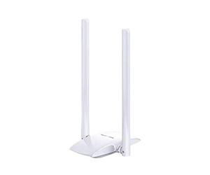 MERCUSYS N300 Adaptateur USB sans fil à gain élevé avec deux antennes à gain élevé 5 dBi et 2 × 2 MIMO pour PC/ordinateur de bureau/ordinateur portable, prend en charge Windows 10/8.1/8/7/XP (MW300UH)