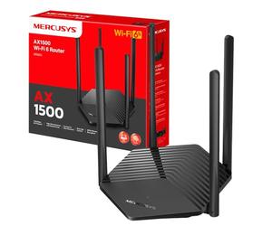 MERCUSYS Routeur MR60X WiFi 6 AX1500Mbps, ports Gigabit Ethernet, routeur WiFi TP-Link, protection de sécurité générale, installation facile, Internet Booster, économie d'énergie, contrôle de