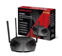 Mercusys Routeur WiFi 6 3000Mbps, Routeur WiFi Bi-Bande, 4 Ports RJ45 Gigabit, 4 antennes 5dBi, MU-MIMO, WPA3, Connexion Intelligente, Contrôle Parental, Technologie BSS Color, MR3000X