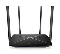 MERCUSYS Routeur WiFi AC12G – AC 1200 double bande, 4 ports Gigabit, 4 antennes 5 dBi, Noir