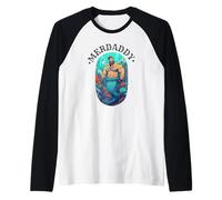 Merdaddy Security Merman Daddy Fish Fête des pères Sirène Homme Manche Raglan