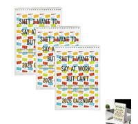 Merde, je veux dire au travail mais je ne peux pas le calendrier 2026, drôle de calendrier mural de travail sarcastique drôle de 12 mois, affirmations de bureau sarcastique et cadeau (3pcs)