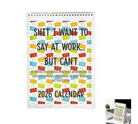 Merde, je veux dire au travail mais je ne peux pas le calendrier 2026, drôle de calendrier mural de travail sarcastique drôle de 12 mois, affirmations de bureau sarcastique et cadeau (1pcs)