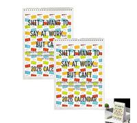 Merde, je veux dire au travail mais je ne peux pas le calendrier 2026, drôle de calendrier mural de travail sarcastique drôle de 12 mois, affirmations de bureau sarcastique et cadeau (2pcs)
