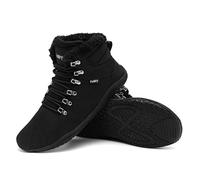 Merdoo Chaussures Barefoot Hiver Femme Homme Bottines Bout Large Déperlantes Chaussures Minimalistes Chaudes Fourrées Barefoot Shoes Antidérapant Sneakers Noir 41EU