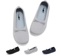 Merdoo Femme Ballerines Plates À Enfiler Ballerine Chaussures Plates D'été Confortable Ballet Plat Tricot Chaussures Basses Slip on Flats Chaussures Bout Rond Femmes Classiques Mocassins Gris 38 EU