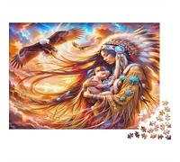 Mère amérindienne 1000 Pièce Papier Écologique Puzzle Premium Adolescents Fans 12-18 Ans Formation De Concentration Joyeux Cadeau 38x26cm/1000pcs