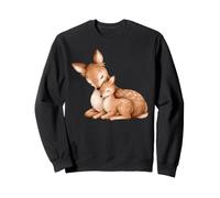 Mère Aquarelle Mignonne cerf Faon câlin Art Sweatshirt