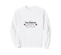 Mère bébé infirmière : Deux Patients doublent Le Rythme Cardiaque de l'amour Sweatshirt, Unisexe pour Adultes, Blanc, XL