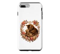 Mère Chat Chatons Couronne Cœur Floral Chat Maman Famille Coque pour iPhone 7 Plus/8 Plus
