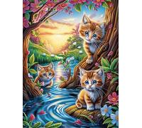 Mère Chat et Ses Chatons Puzzle 500 Pièces pour Adultes Challenge Relaxant Educa 3D Décoration Artistique Cadeau De Fête Famille Détente 500 PCS
