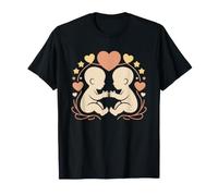 Mere De Jumeaux Double Amour Maman Deux Bebes T-Shirt