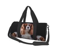 Mère du Cavalier King Charles Spaniel avec Ses Petits, Sac de Voyage de Grande capacité, Sac à Main Rond, Sac de Voyage de Sport, fourre-Tout, Sac de Fitness