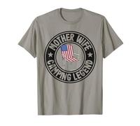 Mère épouse Camping légende Maman Drapeau américain Femme Camping T-Shirt