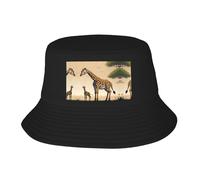 Mère et enfant girafe adulte bob chapeau de protection solaire pare-soleil chapeau de pêcheur imprimé casquette de pêche pour femme homme noir