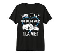 Mère Et Fils Une Équipe pour La Vie Fête des Mères Mama T-Shirt Haut de Gamme