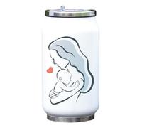 Mère et nourrisson enfant Love Heart Graphic isolé sous vide thermique canette canette bouteille blanc